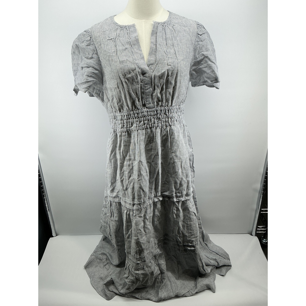 100% European Linen Tiered Maxi Dress - Picture 2 of 4